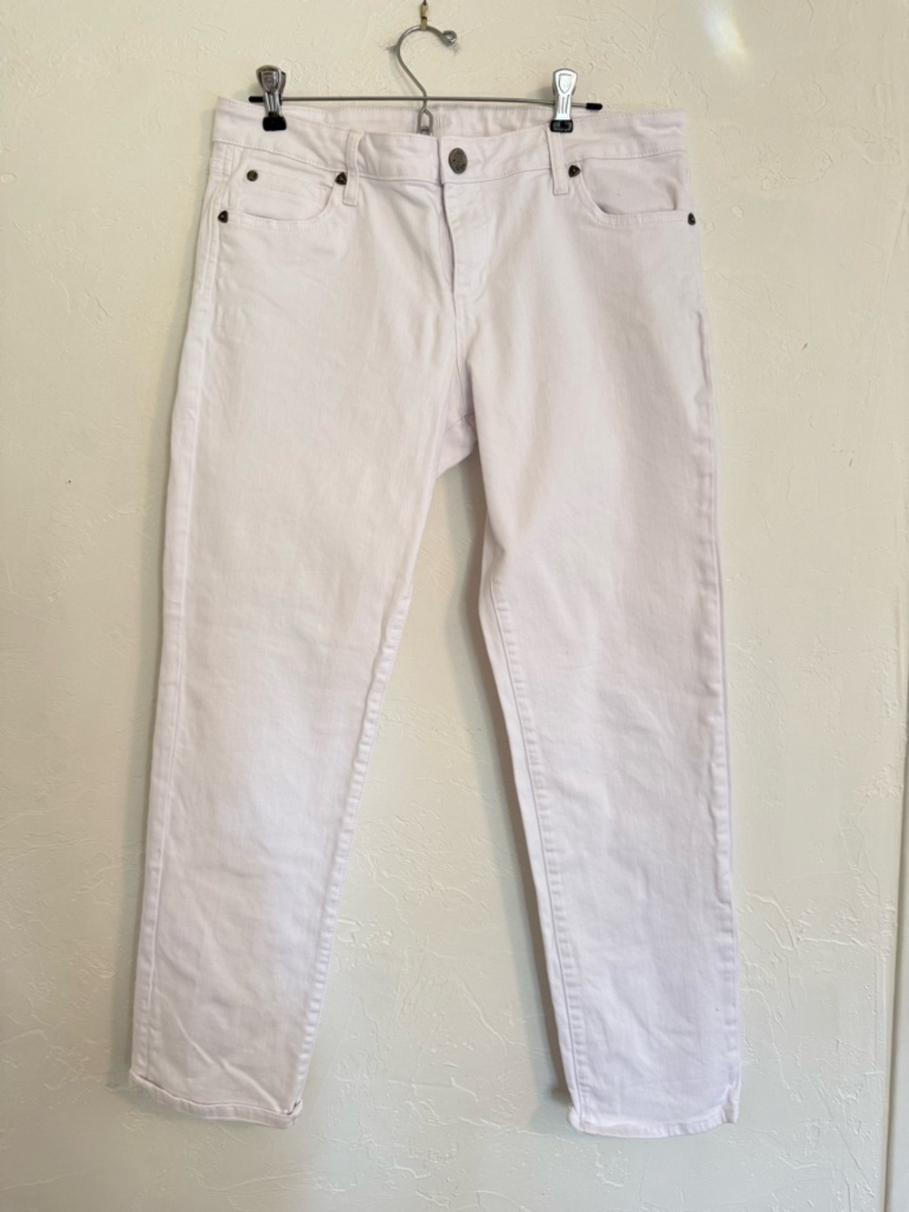 Kut from the Kloth White Straight Leg Jeans Size 12
